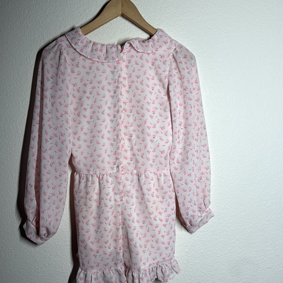 Janie and Jack pink flower romper - Picture 5 of 6